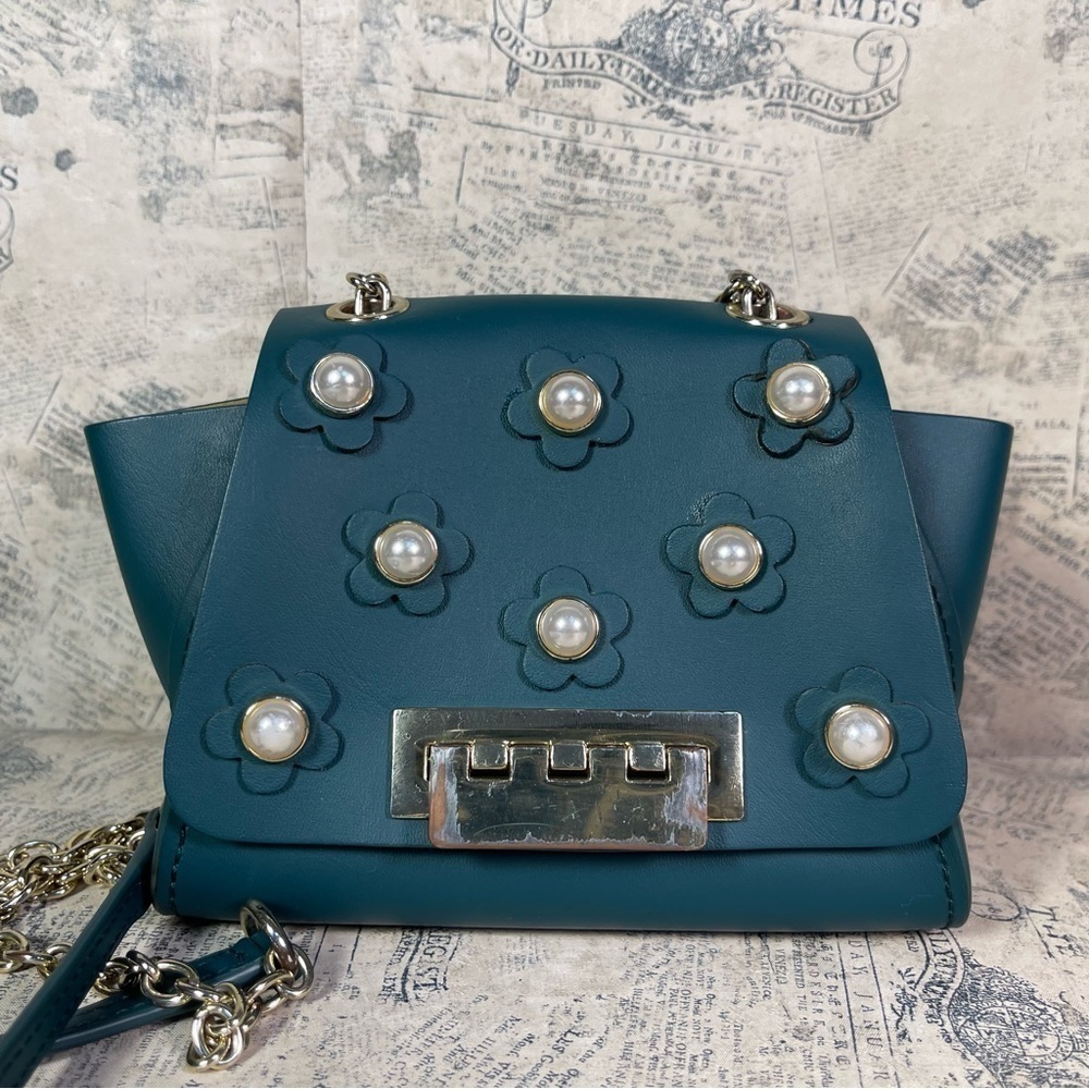ZAC Zac Posen Eartha Iconic Mini Floral Leather Chain Crossbody Bag